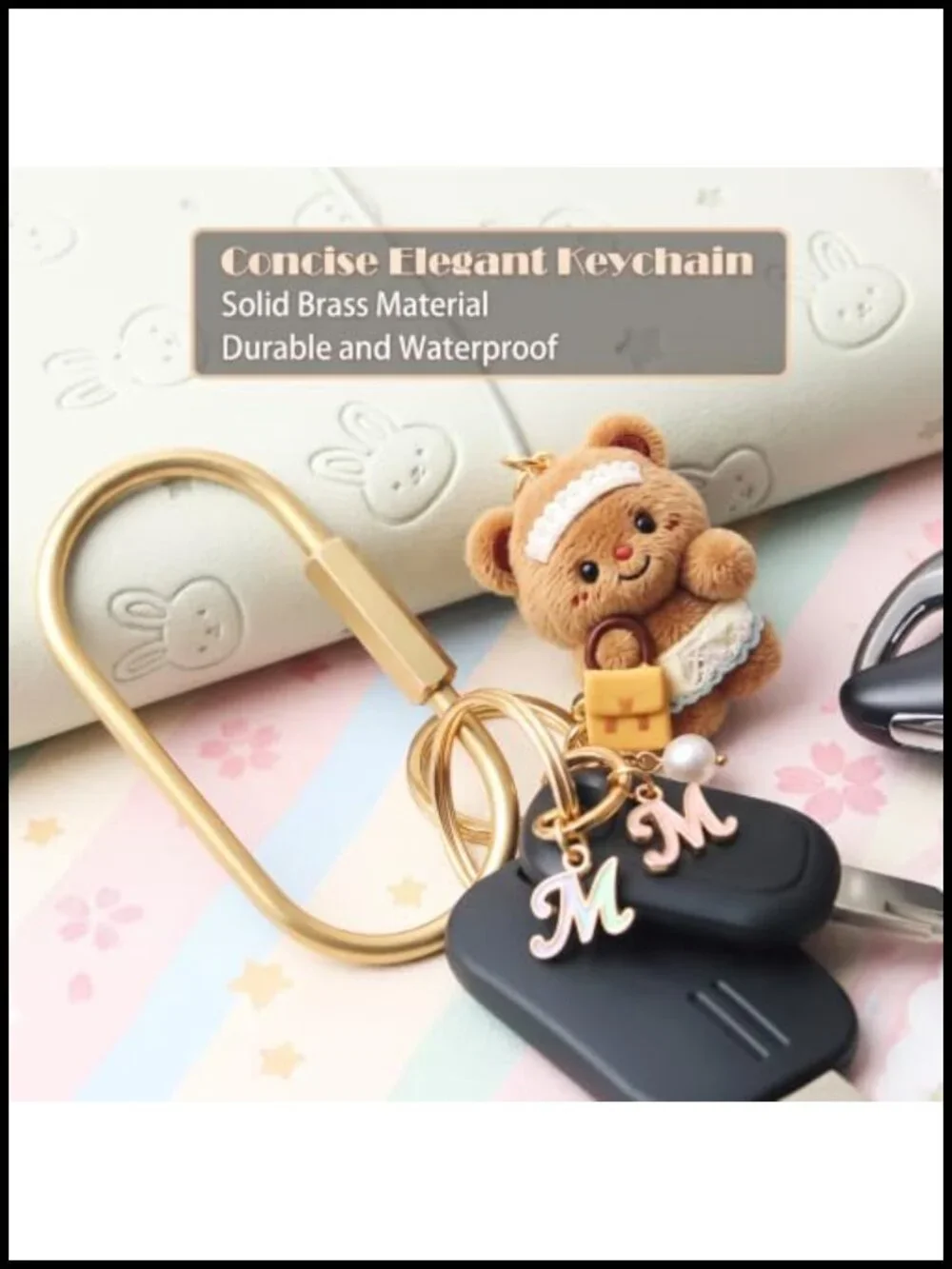 Solid Brass Screw Lock Carabiner Keychain Clip for Purse Bag Charm Holder